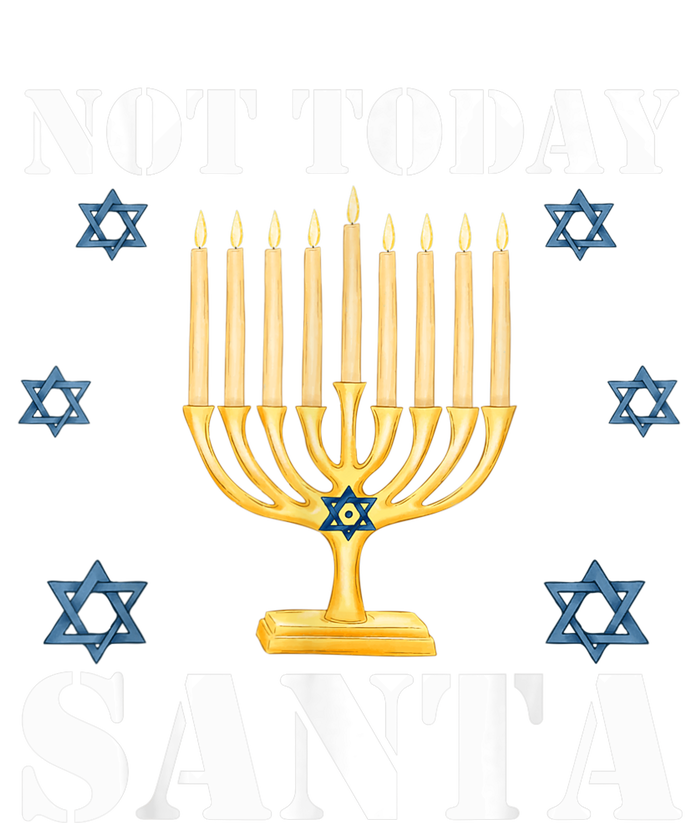 Not Today Santa Jewish Holiday Festival Funny Hanukkah Women's Long Sleeve Flannel Pajama Set 