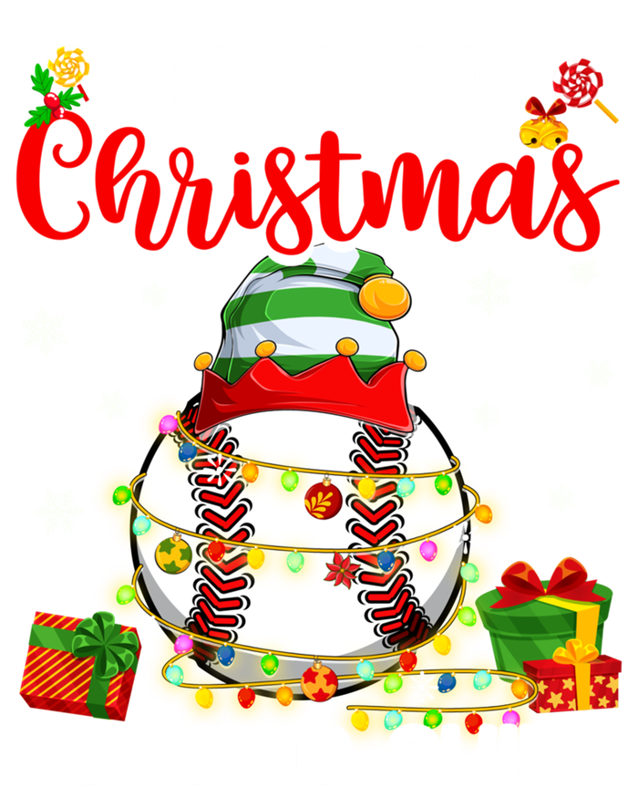 This Is My Christmas Pajama Xmas Lights Baseball Ball Lover Great Gift Tall Hoodie