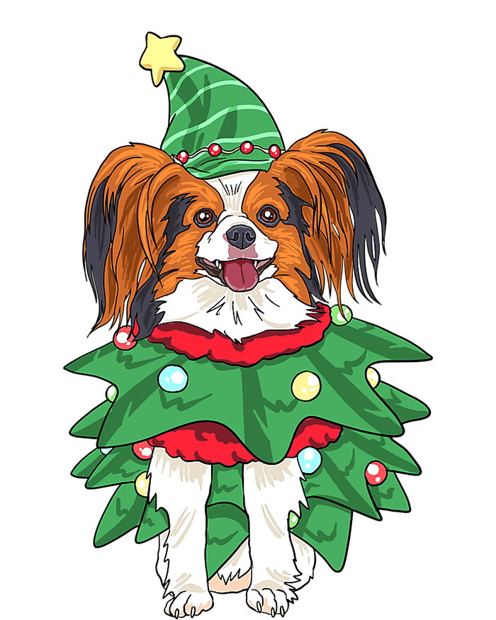 Papillon Christmas Lights Funny Xmas Dog Lover Pajama Tie-Dye T-Shirt