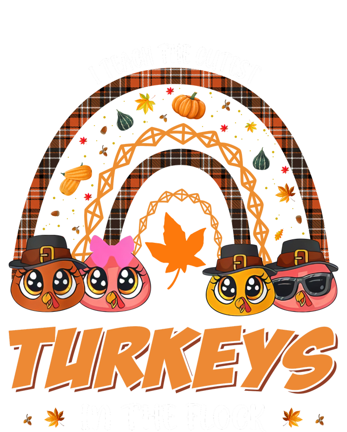 I Teach The Cutest Turkey In The Flock Rainbow Thanksgiving PosiCharge Competitor Tank