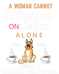 A Woman Cannot Survive On Coffee Alone She Also Needs A German Sheaperd Ladies PosiCharge Competitor Racerback Tank