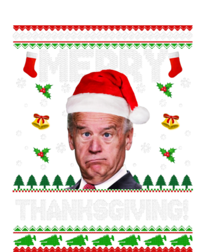 Santa Joe Biden Merry Thanksgiving Ugly Christmas T-Shirt