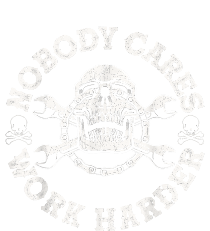 Work Harder Skull Engineer Meme No One Cares Work Harder Motivational Quote Women's Tri-Blend 3/4-Sleeve Raglan Shirt