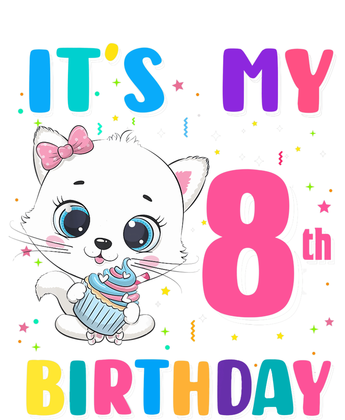 It's My 8th Birthday Girl Funny Cat Birthday 8 Year Old Toddler T-Shirt