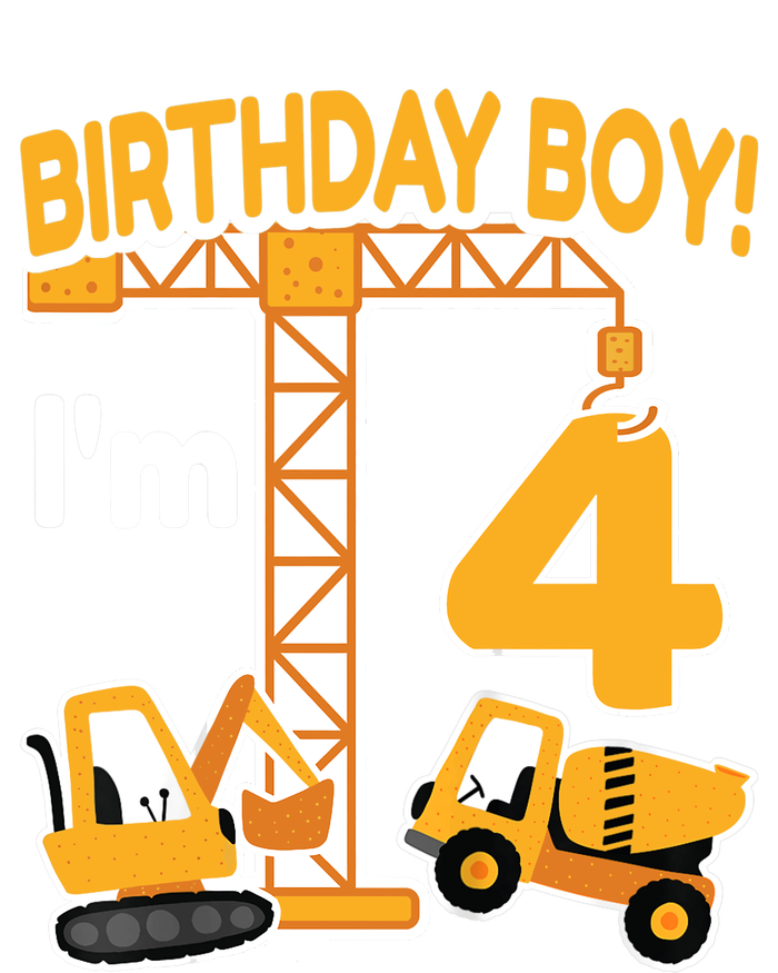 Construction Truck 4nd Birthday 4 Year Old Boy Excavator T-Shirt