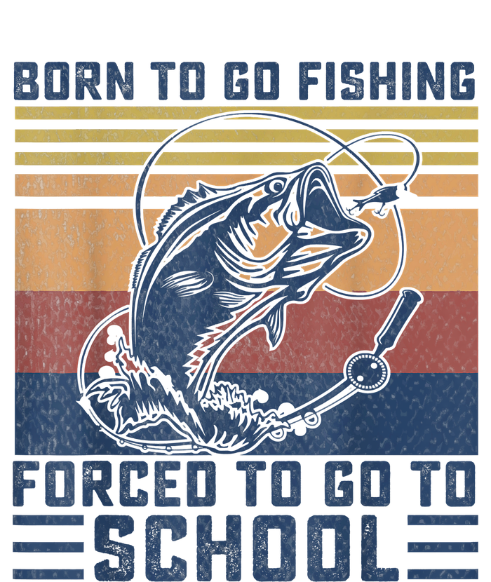 Funny Born To Fishing Forced To Go To School Meme Fishing Fisherman Fish Trout T-Shirt