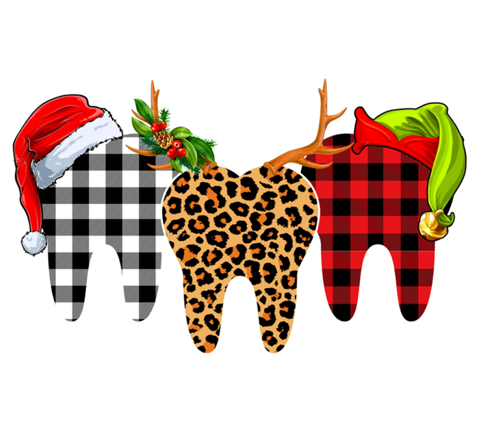 Merry Xmas Leopard Plaid Teeth Santa Reindeer Dental Meaningful Gift T-Shirt