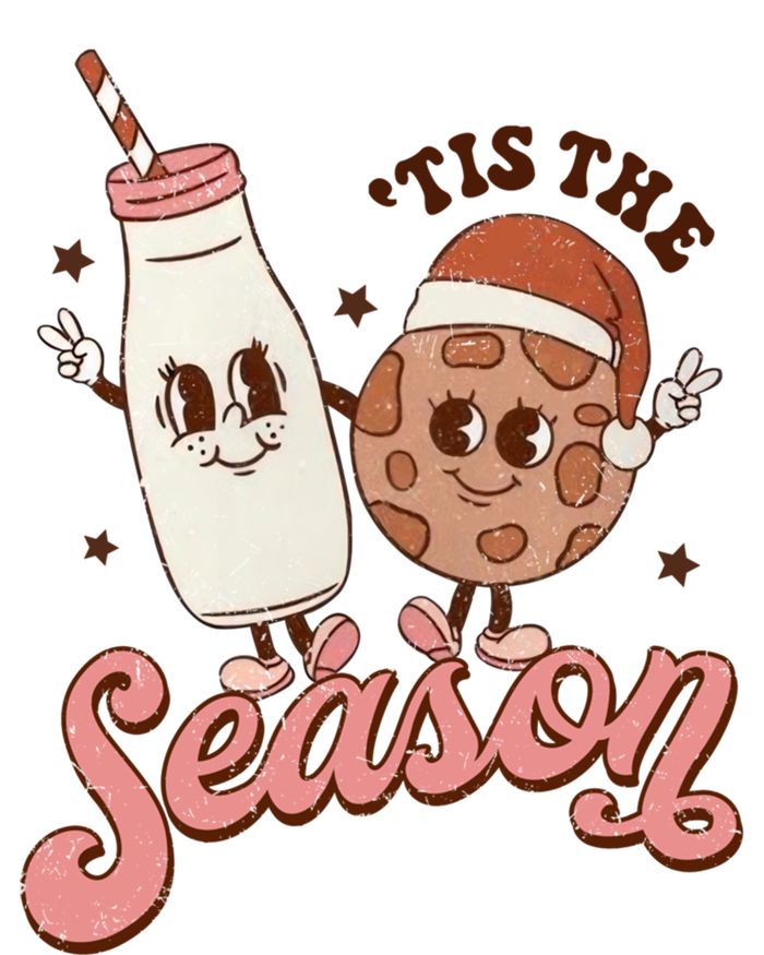 Tis The Season Cookie Milk Santa Hat Christmas Retro Xmas Meaningful Gift Sweatshirt