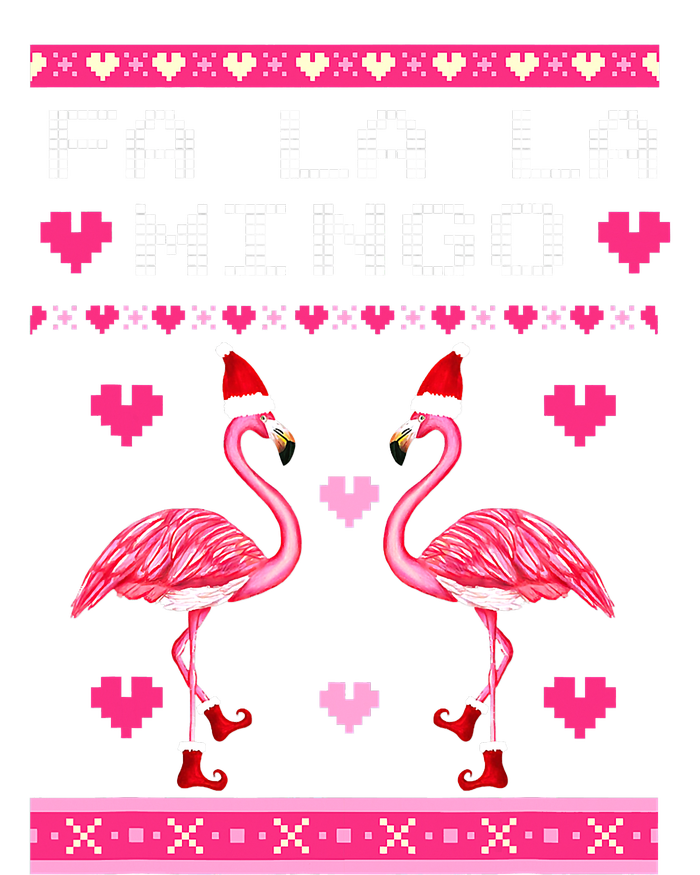 Fa la la Mingo Cute Pink Flamingo Santa Hat Merry Christmas T-Shirt