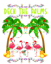 Deck the Palms Merry Flamingo Christmas funny Dry Zone Grid Polo