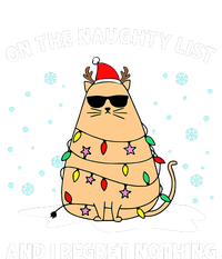 On the Naughty List and I Regret Nothing Cat Christmas Light Men's Origin Performance Piqué Polo