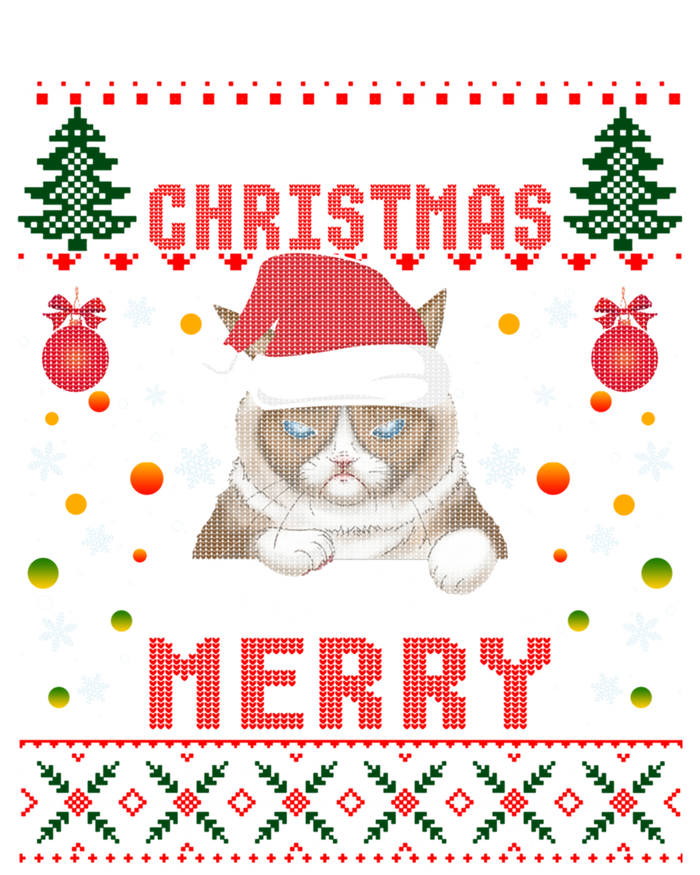 Funny Grumpy Christmas Cat Pun Joke Ugly Xmas Sweater Funny Gift Softstyle Adult Sport Polo