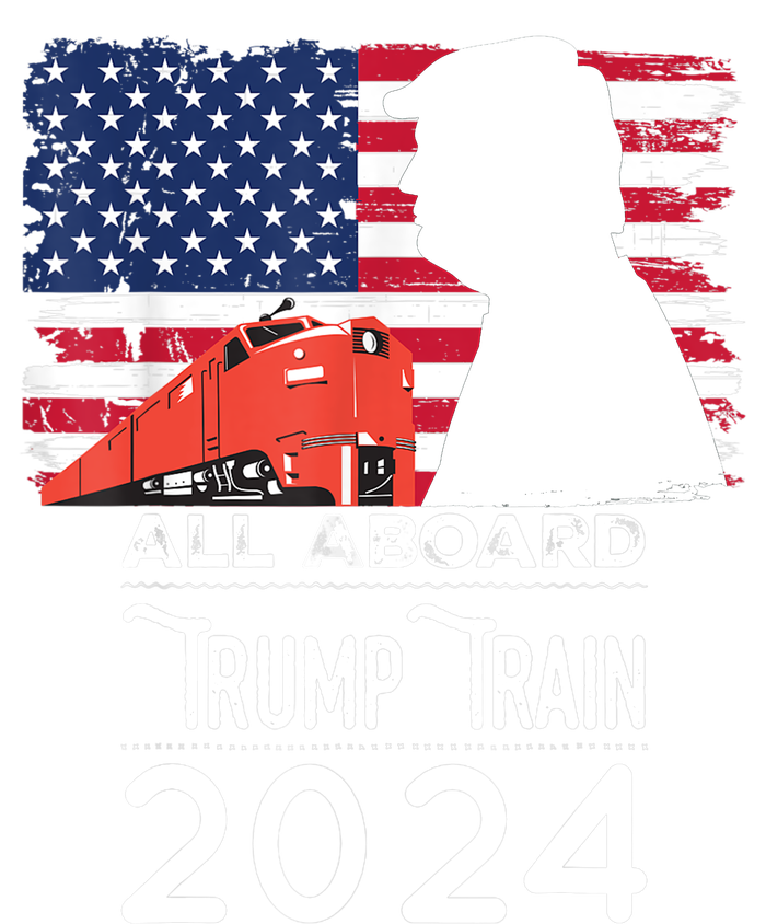 All Aboard Trump Train 2024 Vintage American Flag Apparel Tall T-Shirt