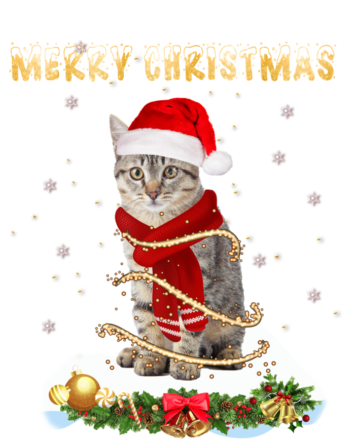 Merry Christmas Love Cat Cat Wearing A Santa Hat Meaningful Gift Doggie Tank