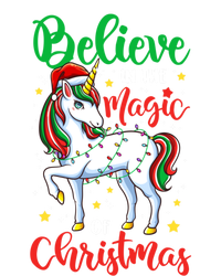 Believe In The Magic Of Christmas Unicorn Xmas Girl Meaningful Gift Stripe Pom Pom Beanie