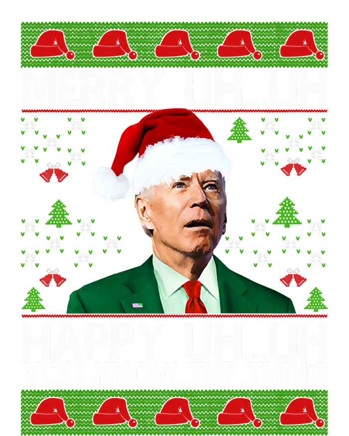 Funny Santa Joe Biden Merry Uh Uh Christmas Ugly Memes Anti Biden Ugly Christmas Snapback Five-Panel Rope Hat