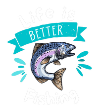 Life Is Better With Fishing Striped Beanie with Solid Band