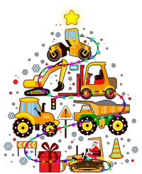 Funny Christmas Construction Vehicles Tree Premium Hoodie