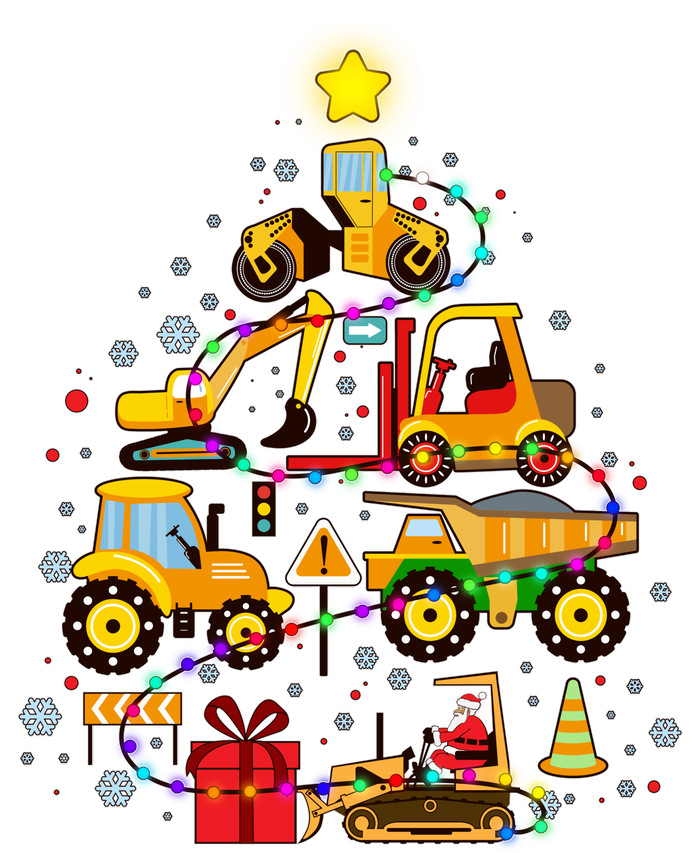 Funny Christmas Construction Vehicles Tree Premium Hoodie