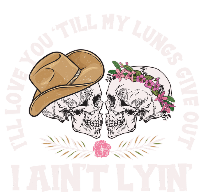 I'll Love You 'Till My Lungs Give Out I Ain't Lyin' Enza Ladies Jersey Colorblock Tee