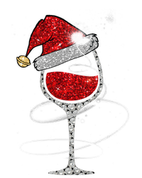 Christmas Red Wine Glass Santa Hat For Funny Xmas Great Gift T-Shirt