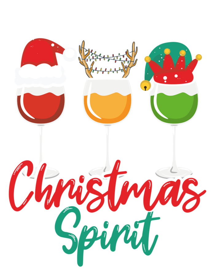 Christmas Spirits Funny Glasses Of Wine Santa Hat Reindeer Gift Tall Long Sleeve T-Shirt