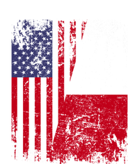 POLISH ROOTS Half American Flag USA POLAND FLAG Polska Dry Zone Grid Polo