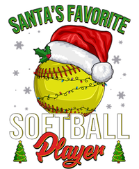 Funny Christmas Santa's Favorite Softball Player Enza Ladies Jersey Colorblock Tee