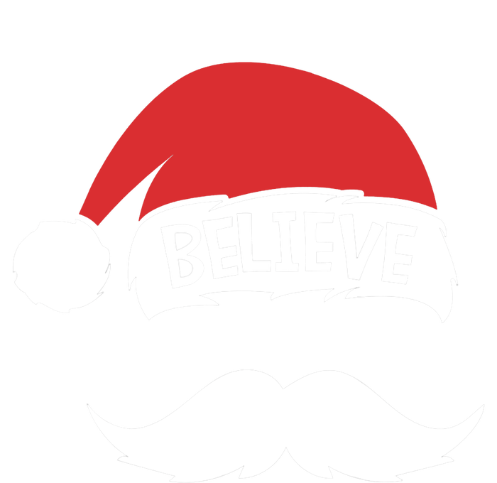 Believe Quote On Santa Hat Mustache Family Reunion Christmas Sustainable Bucket Hat