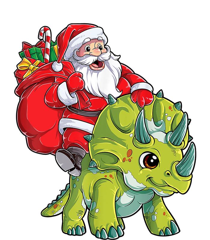 Santa Riding Triceratops Dinosaur Christmas Boys Xmas Squad Impact Tech Backpack