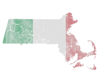 Massachusetts Flag Italian American Italia Italy Italiano T-Shirt