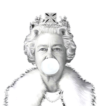 Queen RIP Queen Elizabeth II Bubble Gum Funny Royal Family UK Flag Metallic Star Ornament