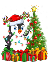 Penguin Bird Lover Xmas Holiday Santa Penguin Christmas Tree Gift Pom Pom 12in Knit Beanie