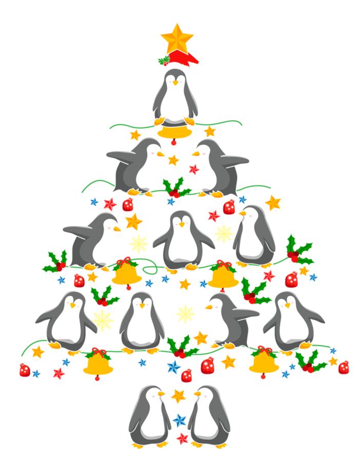 Penguin Lover Christmas Tree Funny Penguin Xmas Tree Gift Zip Tote Bag