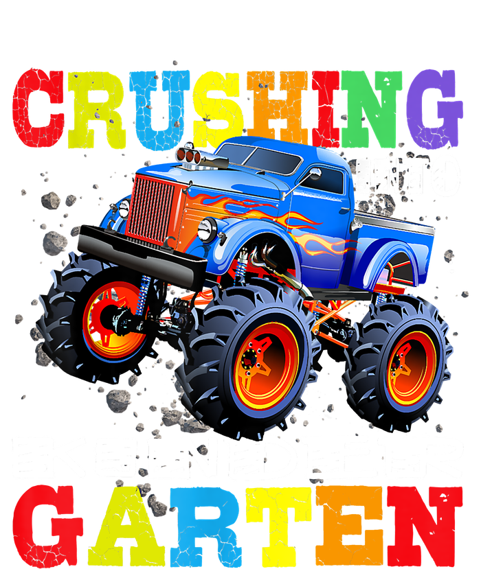 Crushing Into Kindergarten Tee Monster Truck Back To School Women's Tri-Blend 3/4-Sleeve Raglan Shirt