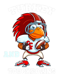 Turkey And Touchdowns Football Thanksgiving Funny V-Neck T-Shirt