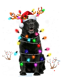 Black Labrador Retriever Christmas Dog Reindeer Santa Xmas Funny Gift Women's Racerback Tank