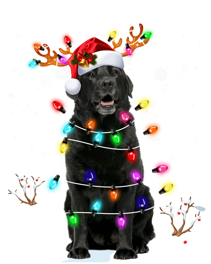 Black Labrador Retriever Christmas Dog Reindeer Santa Xmas Funny Gift Women's Racerback Tank