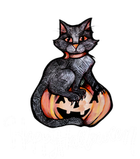 Happy Halloween Black Cat Pumpkin Meaningful Gift Ladies Long Sleeve Shirt