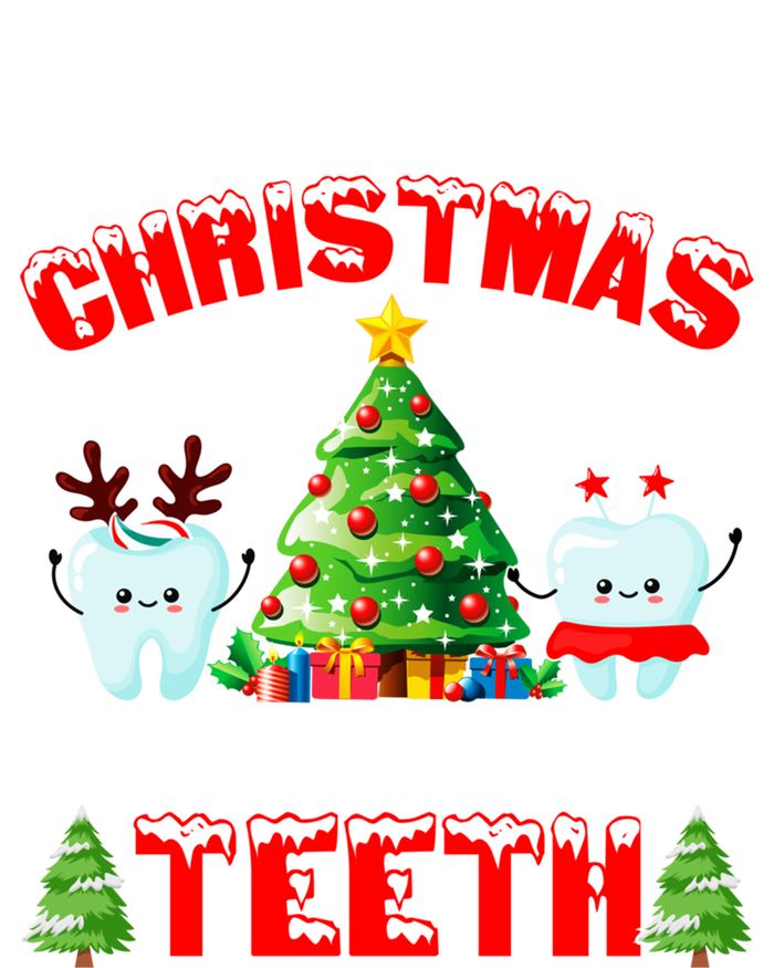 All I Want For Christmas Is My Two Front Teeth Funny Xmas Gift Women's Flannel Pajama Set