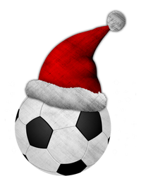 Christmas Soccer Ball Santa Hat Funny Sport Xmas Boys Great Gift Stripe Pom Pom Beanie