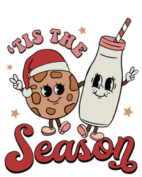 Tis The Season Cookies Milk Santa Hat Christmas Retro Xmas Gift T-Shirt