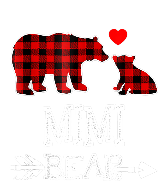 Funny Mimi Bear Red Buffalo Plaid Grandma Bear Christmas Pajama Premium T-Shirt