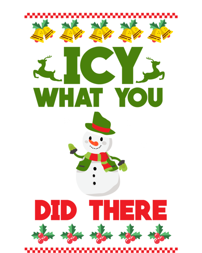 Icy What You Did There Funny Gift Merry Christmas Funny Xmas Great Gift Stripe Pom Pom Beanie