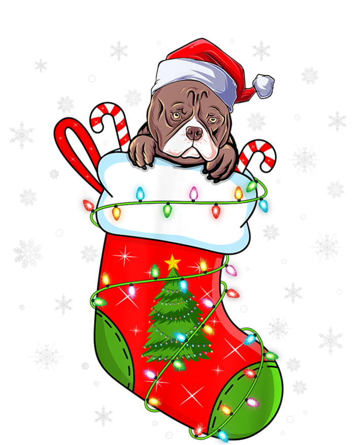 American Bulldog In Christmas Socks Santa Xmas Cool Gift T-Shirt