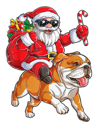 Christmas Santa Claus Riding English Bulldog Xmas Boys Dog Gift Button