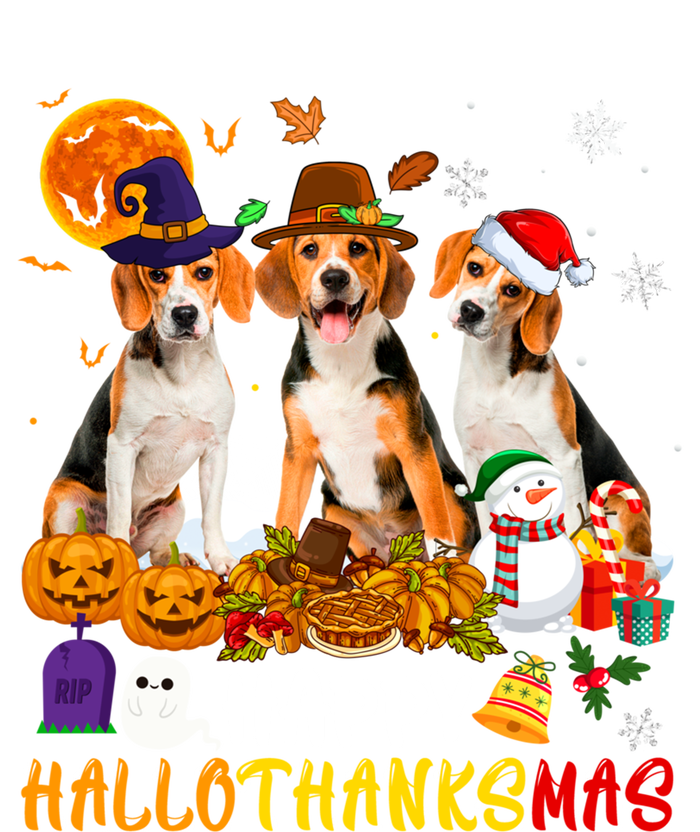 Beagle Dog Happy Hallothanksmas Xmas Dog Lover Meaningful Gift T-Shirt