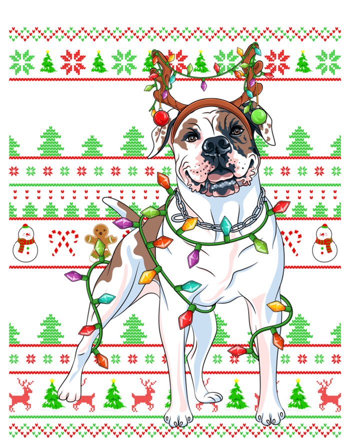 Ugly Xmas Sweater Style Lights American Bulldog Christmas Gift Bumper Sticker