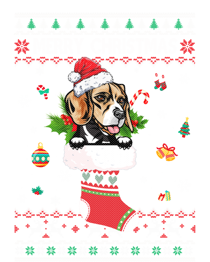 Merry Christmas Beagle In Sock Dog Funny Ugly Xmas Cool Gift Ladies Essential Tank