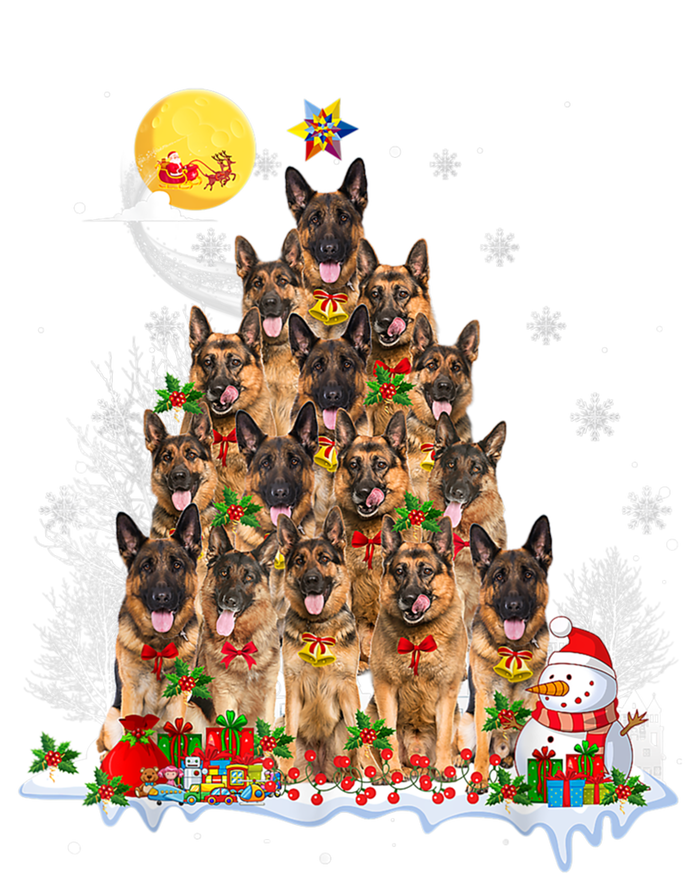 Ger Shepherd Dog Lover Matching Santa Christmas Tree Gift Premium T-Shirt